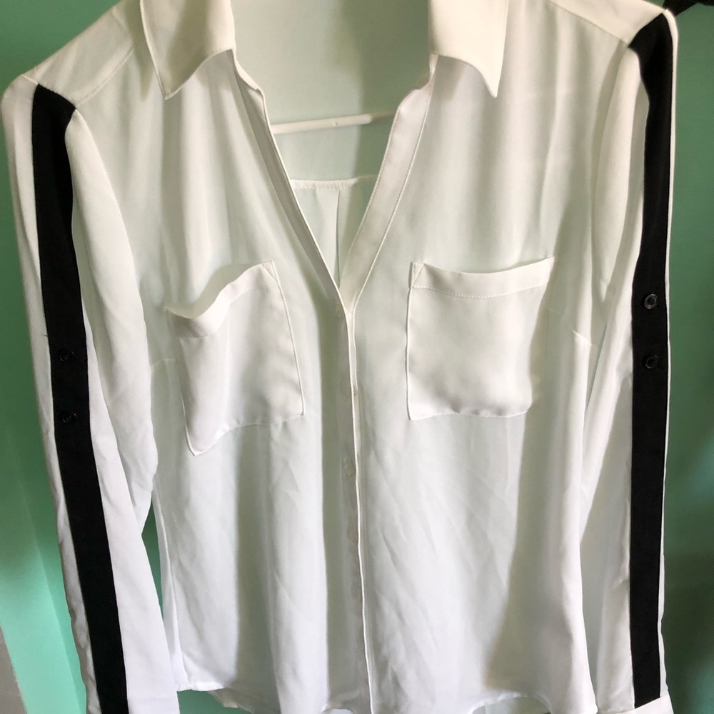 White Express Button Down NWOT